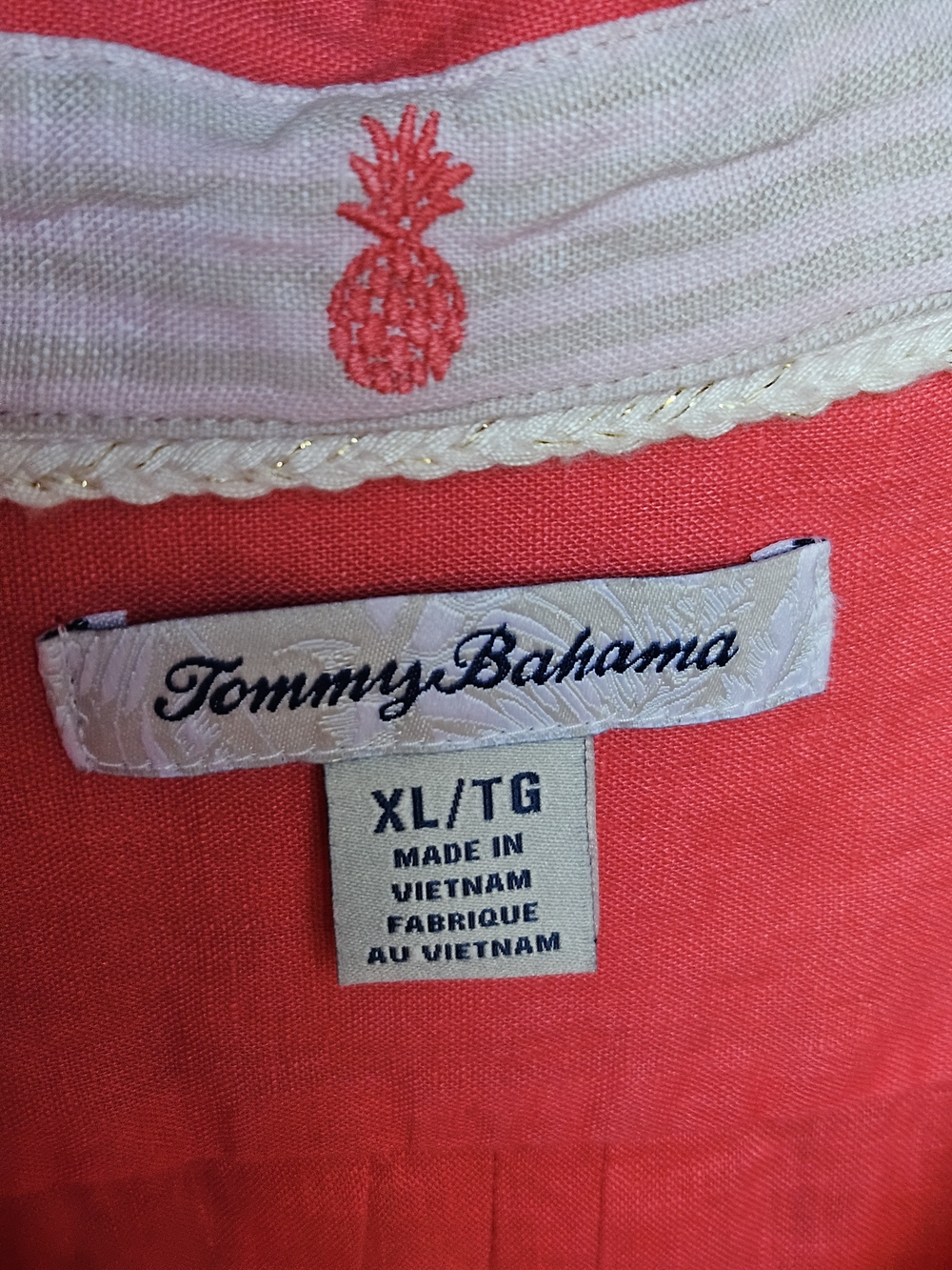 Tommy Bahama Coral Pink 100% Linen Button-Front Shirt - Picture 11 of 11